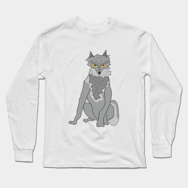 Wolf Long Sleeve T-Shirt by Alekvik